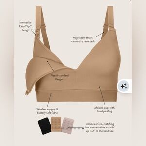NEW Kindred Bravely Sz Lg Busty Minimalist Hands Free Nursing and Pumping Bra